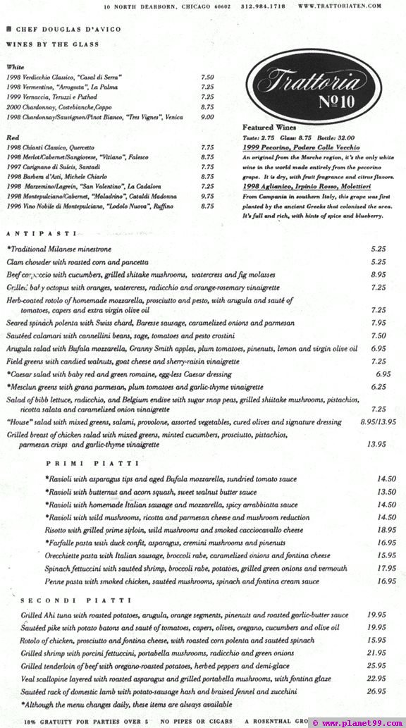 Trattoria No. 10 , Chicago